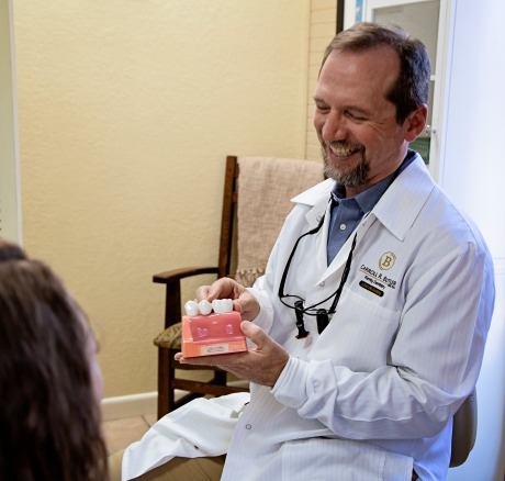 Dr Carroll with a patient