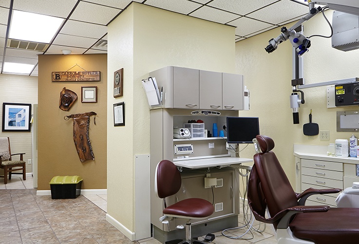 Hallway looking into dental treatment room