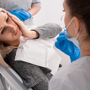 Lady has oral pain