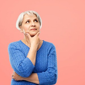 Lady ponders something