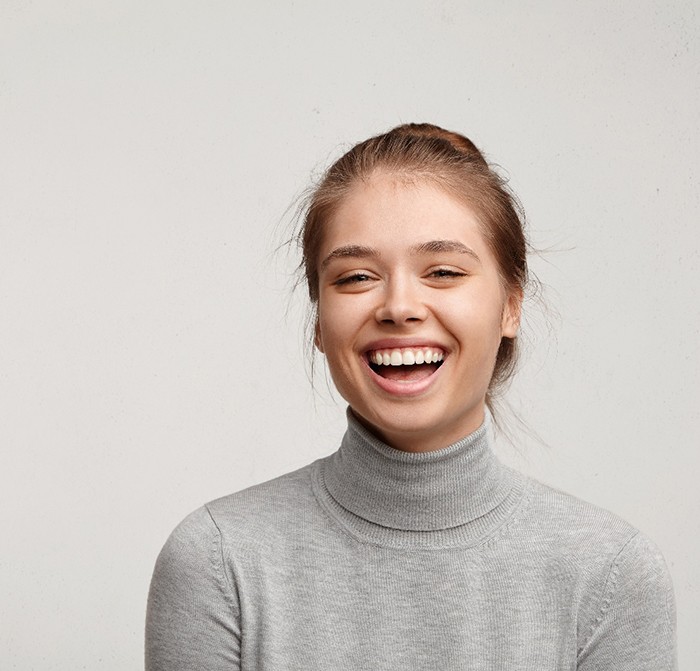 Portrait of happy, smiling woman
